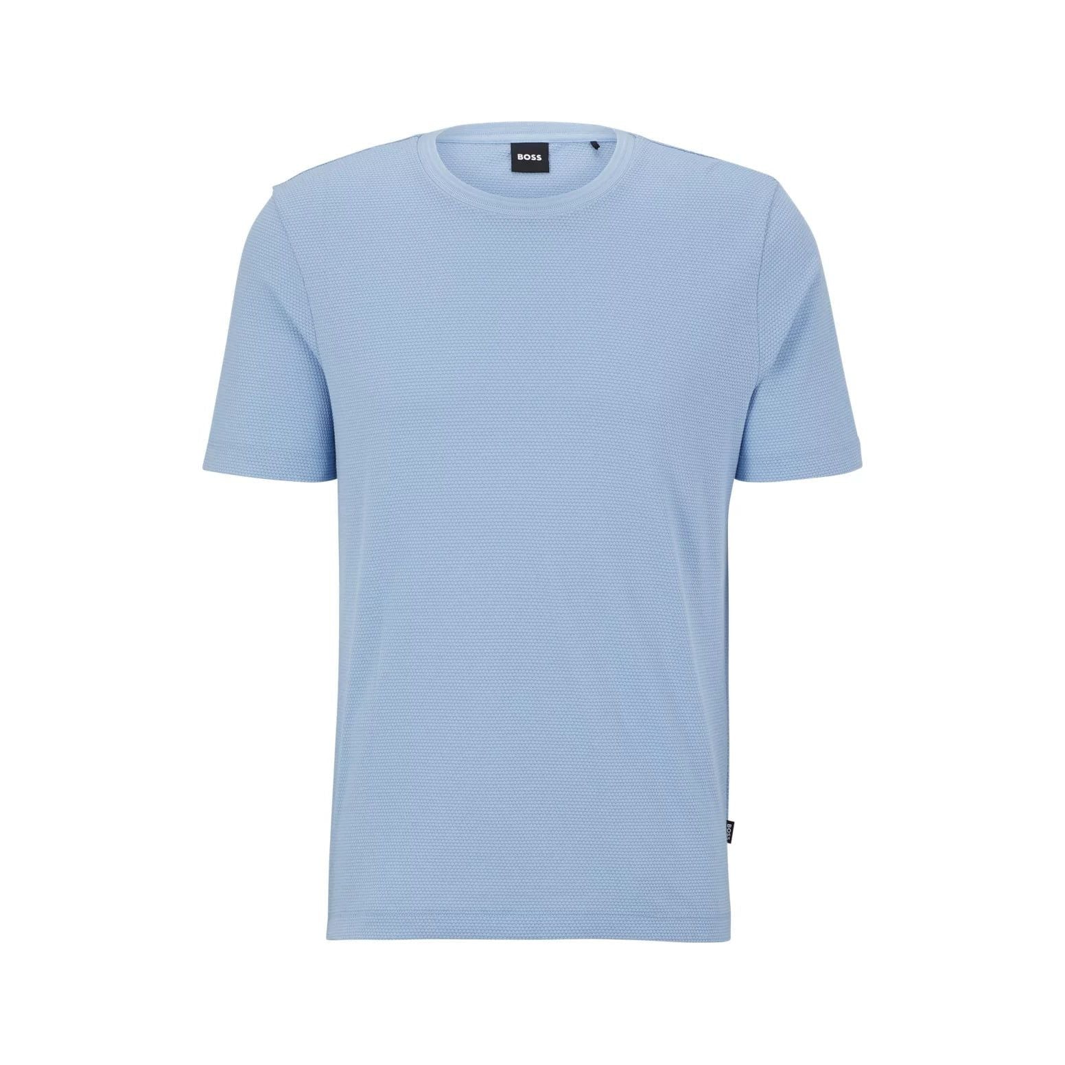 BOSS COTTON-BLEND T-SHIRT WITH BUBBLE-JACQUARD STRUCTURE - Yooto