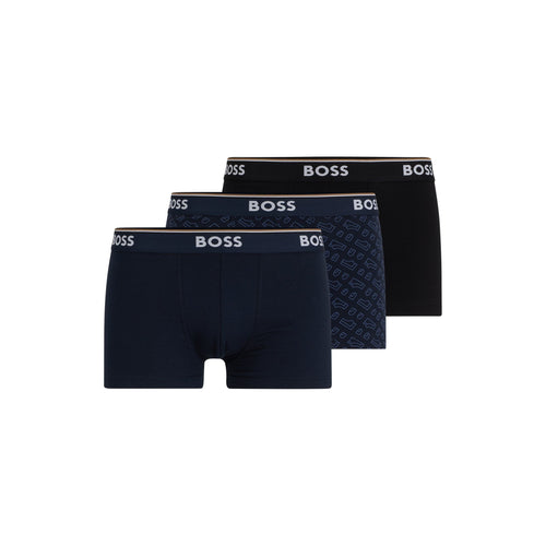 Ներբեռնեք պատկերը Պատկերասրահի դիտիչում՝ BOSS STRETCH COTTON BOXER SHORTS WITH ELASTIC WAISTBAND WITH LOGO IN A PACK OF THREE - Yooto
