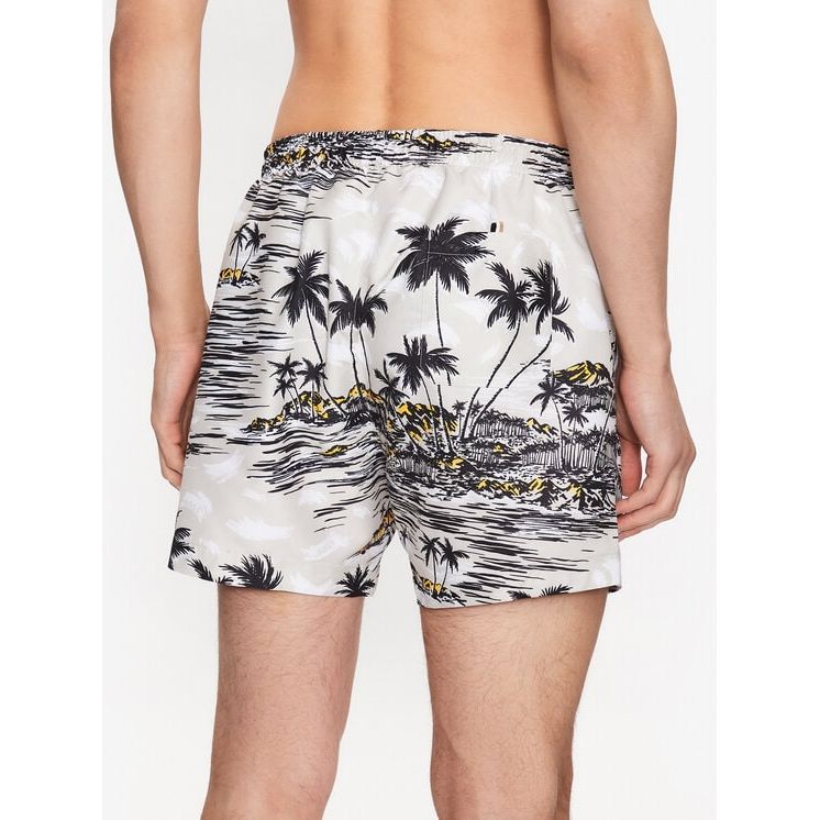 BOSS SEASONAL-PRINT SWIM SHORTS IN QUICK-DRYING RECYCLED FABRIC - Yooto