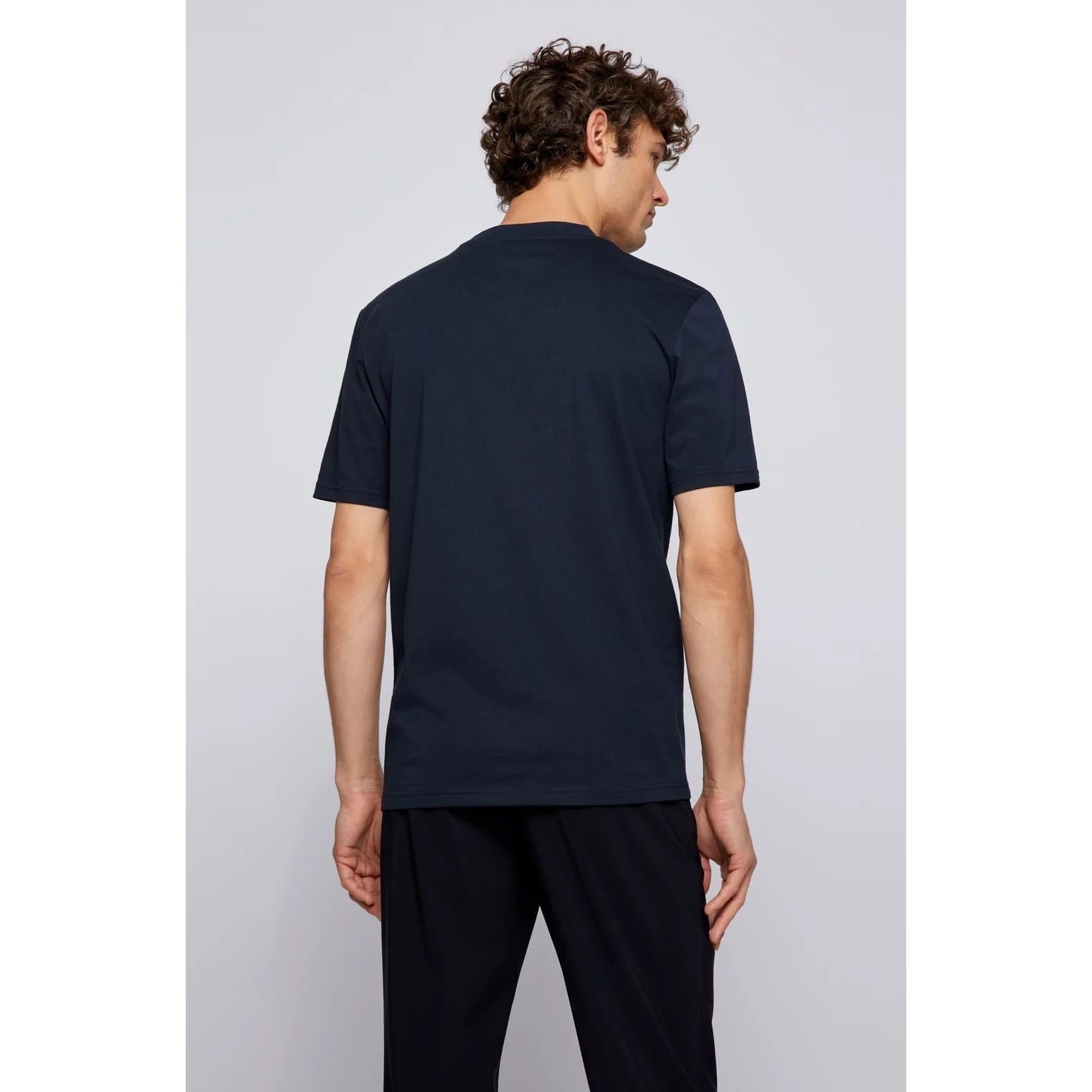 BOSS COTTON-BLEND T-SHIRT WITH LOGO GRAPHIC PRINT - Yooto