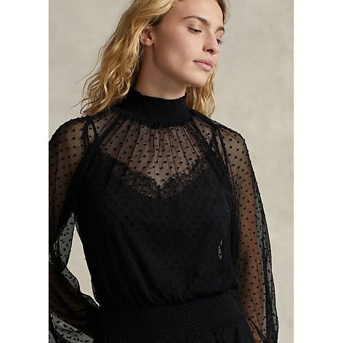 Load image into Gallery viewer, POLO RALPH LAUREN POLKA-DOT TULLE MOCKNECK DRESS - Yooto
