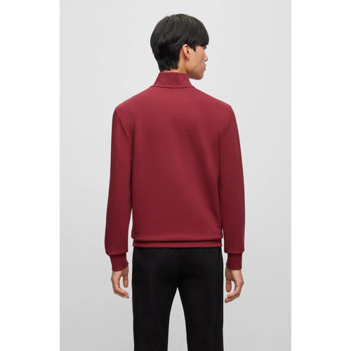 Load image into Gallery viewer, BOSS ZIP-NECK SWEATSHIRT IN MERCERIZED COTTON JACQUARD - Yooto
