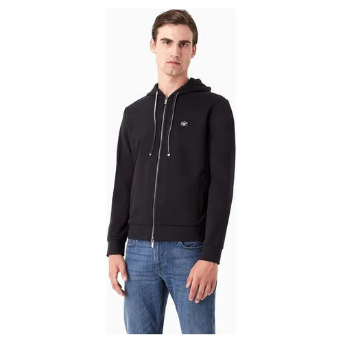 Load image into Gallery viewer, EMPORIO ARMANI SWEATSHIRT WITH HOOD AND ZIP IN ROMA STITCH FABRIC - Yooto
