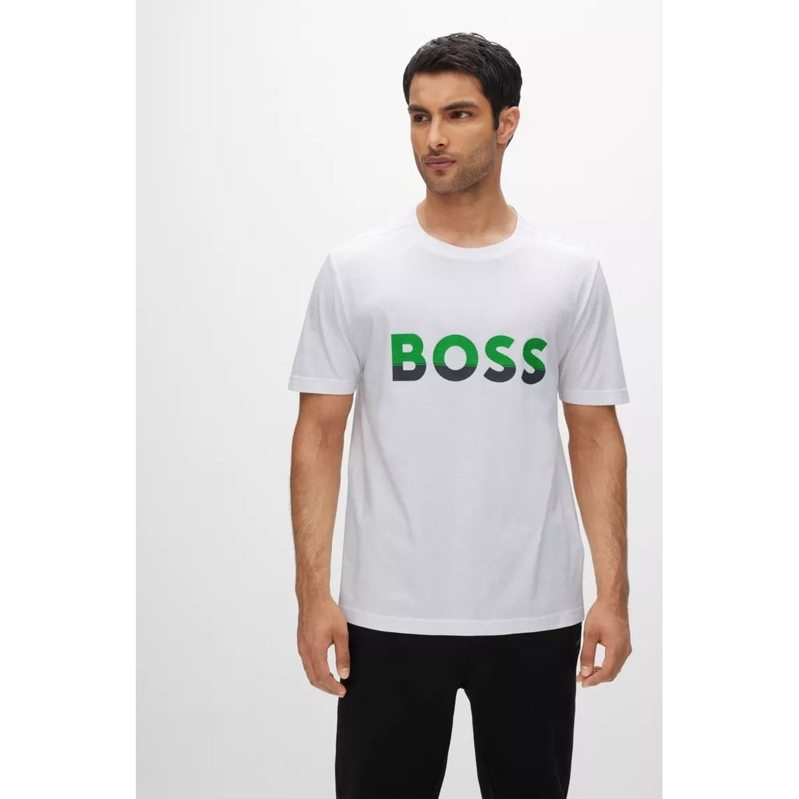 BOSS COTTON-JERSEY T-SHIRT WITH COLOUR-BLOCKED LOGO PRINT
REGULAR FIT
RESPONSIBLE - Yooto