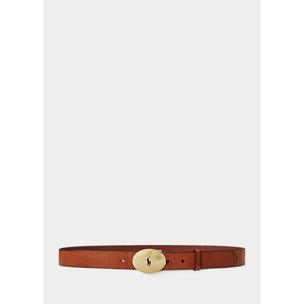 POLO RALPH LAUREN POLO ID COWHIDE BELT AND OVAL BUCKLE - Yooto