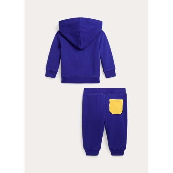 POLO RALPH LAUREN LOGO FLEECE HOODIE & JOGGER SET - Yooto