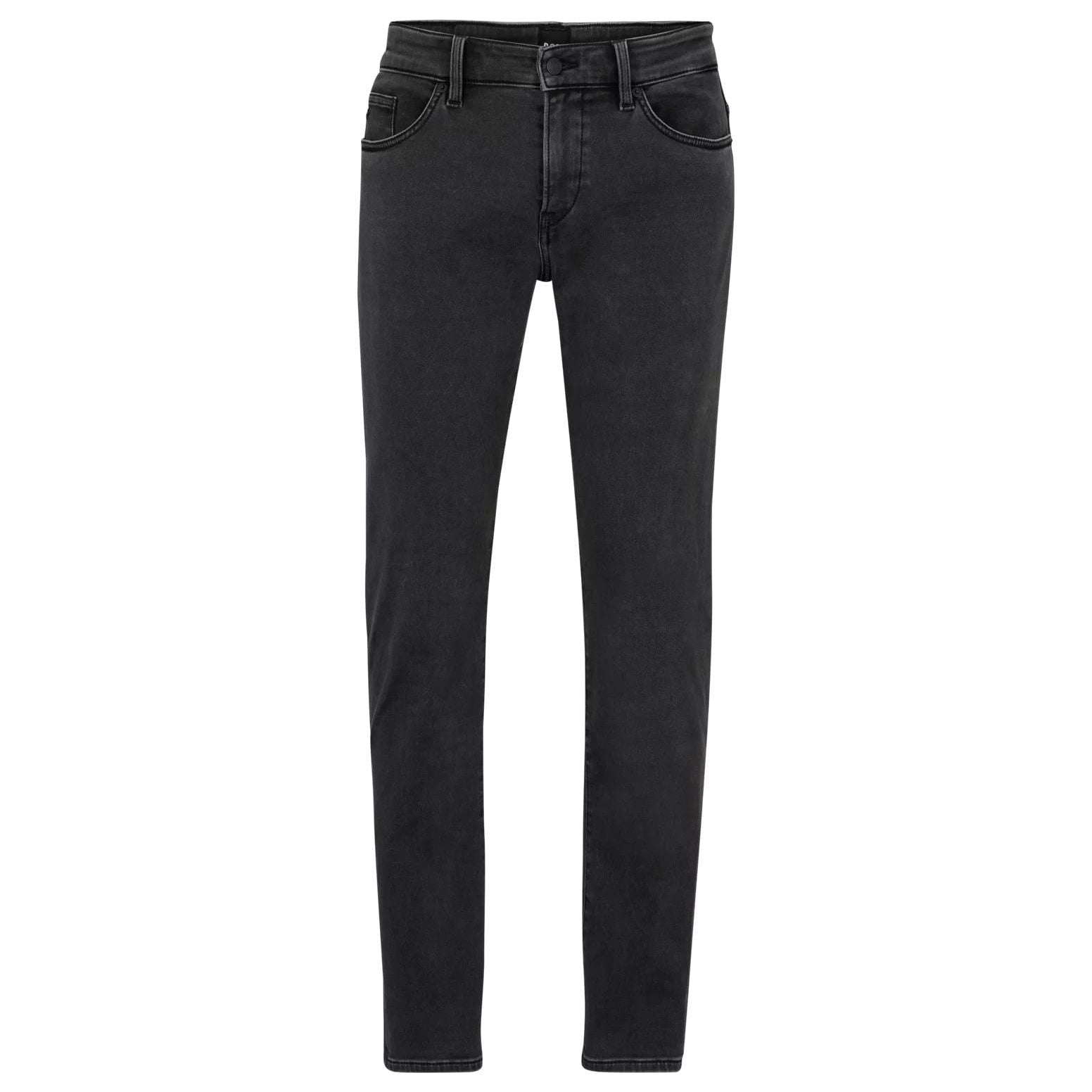 BOSS SLIM-FIT JEANS IN BLACK STRETCH DENIM - Yooto