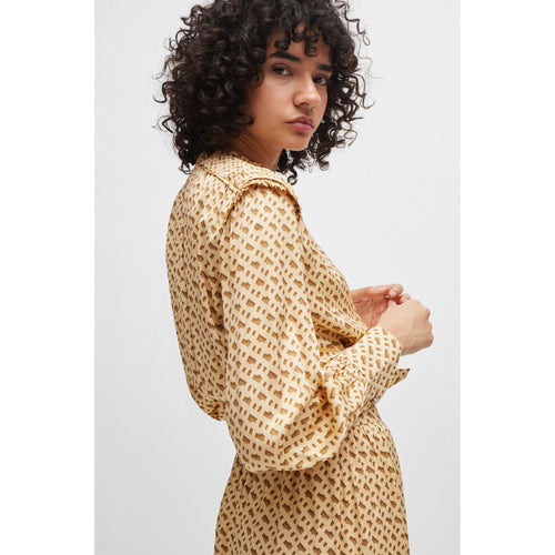 Load image into Gallery viewer, BOSS SILK-BLEND DRESS WITH MONOGRAM PRINT - Yooto
