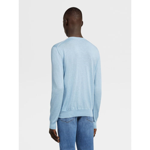 Load image into Gallery viewer, Brown Faded Silk Cashmere and Linen Knit Crewneck - Yooto
