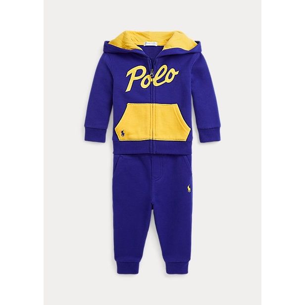 POLO RALPH LAUREN LOGO FLEECE HOODIE & JOGGER SET - Yooto