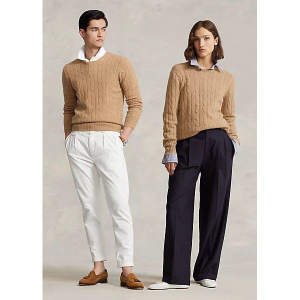 POLO RALPH LAUREN THE ICONIC CABLE-KNIT CASHMERE JUMPER - Yooto