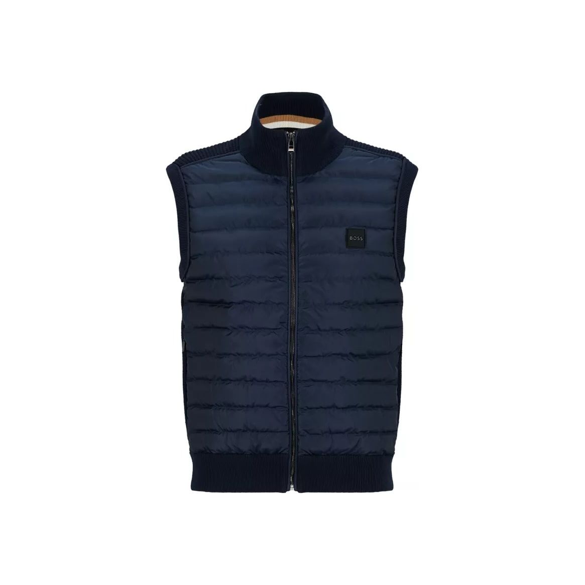 BOSS MIXED-MATERIAL PADDED JACKET WITH LOGO PATCH - Yooto