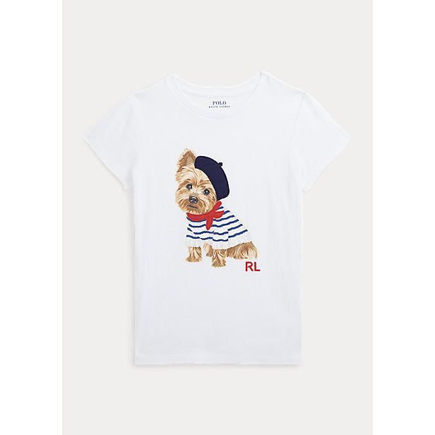 POLO RALPH LAUREN DOG-PRINT COTTON JERSEY TEE - Yooto