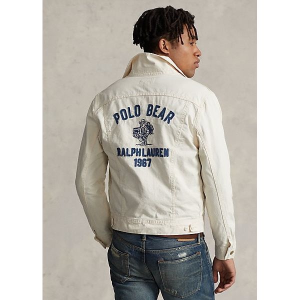 POLO RALPH LAUREN POLO BEAR EMBROIDERED TRUCKER JACKET - Yooto