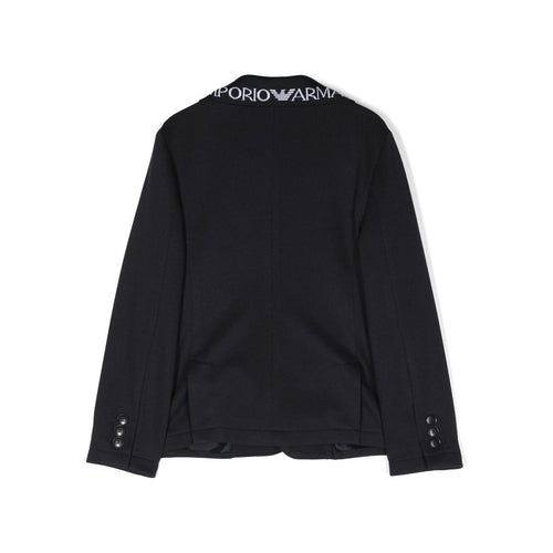 Load image into Gallery viewer, EMPORIO ARMANI KIDS LOGO-LETTERING SINGLE-BREASTED BLAZER - Yooto
