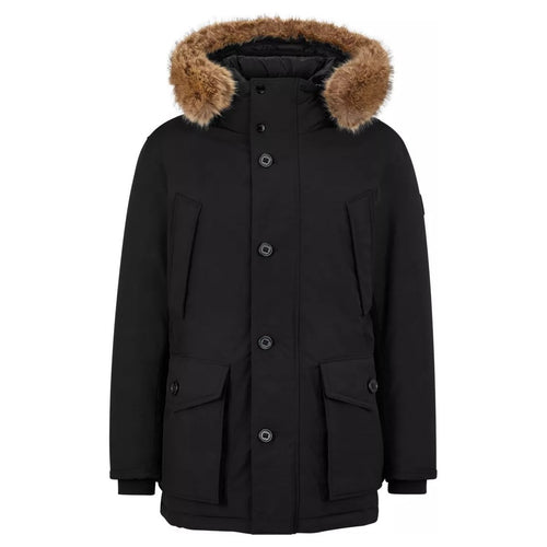 Load image into Gallery viewer, BOSS WATER-REPELLENT DOWN JACKET WITH FAUX-FUR TRIMMED HOOD - Yooto
