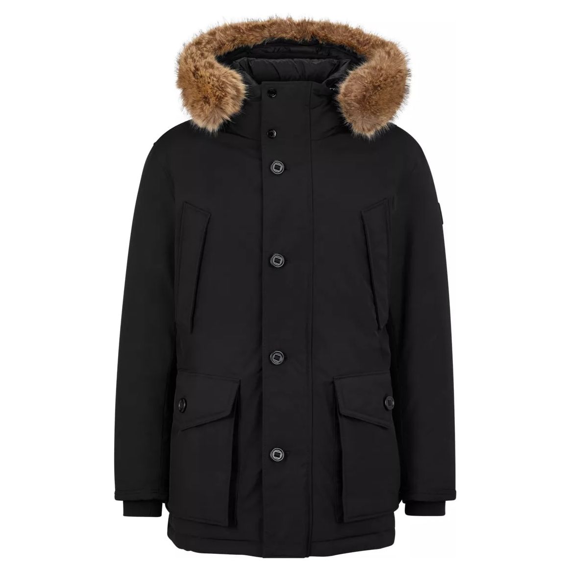 BOSS WATER-REPELLENT DOWN JACKET WITH FAUX-FUR TRIMMED HOOD - Yooto