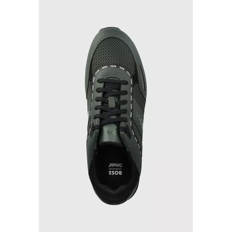 BOSS MIXED-MATERIAL TRAINERS WITH LOGO DETAILS - Yooto