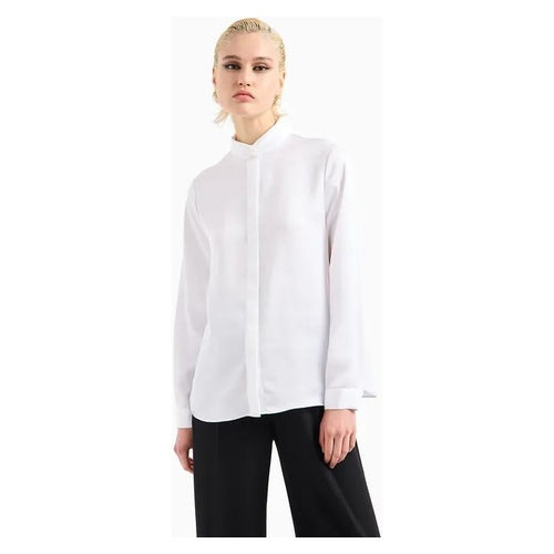 Load image into Gallery viewer, EMPORIO ARMANI SATIN SHIRT WITH A BUTTON AT THE NECK - Yooto
