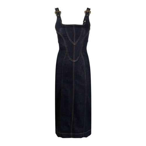 Load image into Gallery viewer, VERSACE JEANS COUTURE SQUARE-NECK COTTON DRESS - Yooto
