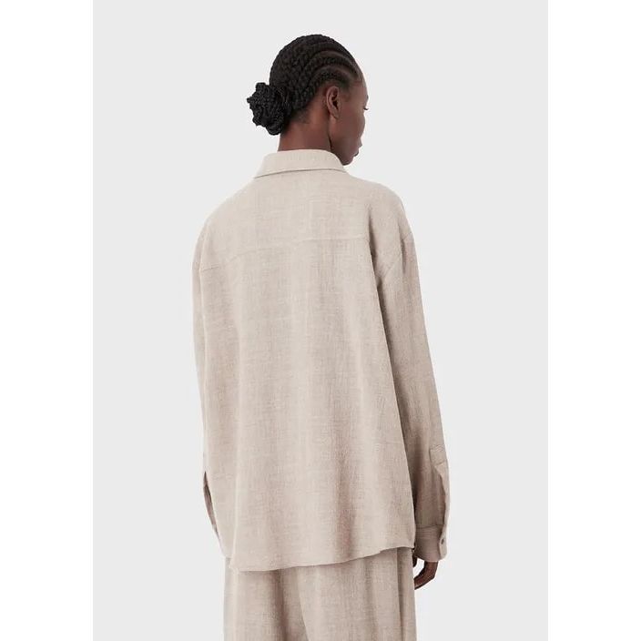 EMPORIO ARMANI CHALET CAPSULE COLLECTION WASHED WOOL OVERSIZED SHIRT - Yooto