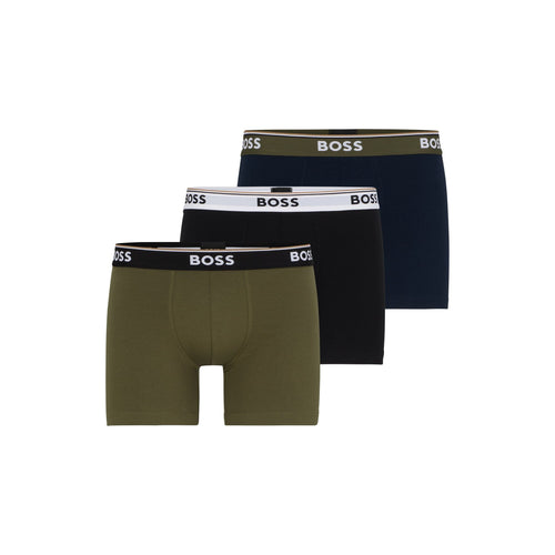 Load image into Gallery viewer, BOSS THREE-PACK OF STRETCH-COTTON BOXER BRIEFS WITH LOGOS - Yooto
