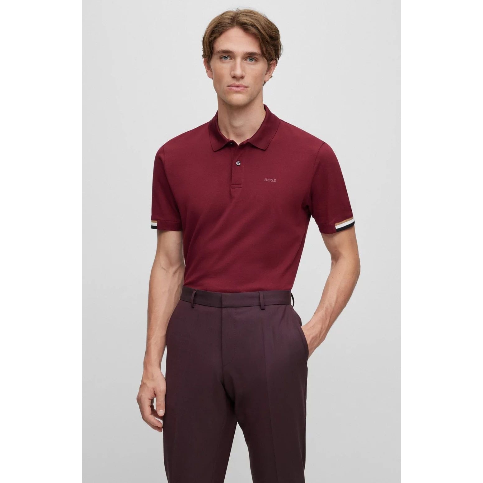 BOSS REGULAR-FIT POLO SHIRT WITH RUBBERIZED LOGO - Yooto