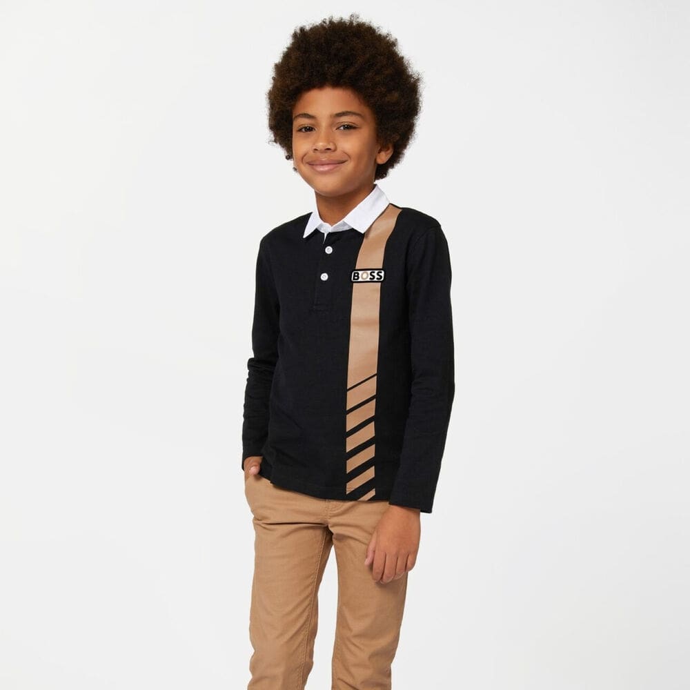 BOSS KIDS LONG SLEEVE POLO SHIRT - Yooto