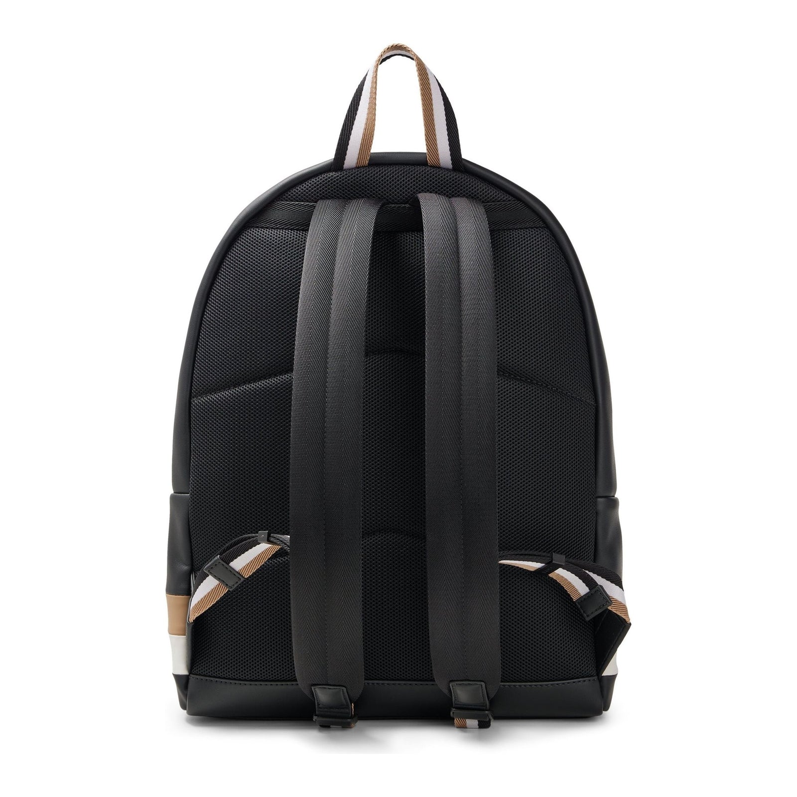 BOSS FAUX-LEATHER BACKPACK WITH SIGNATURE STRIPE - Yooto