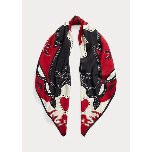 Load image into Gallery viewer, POLO RALPH LAUREN WESTERN SILK SCARF WITH LOGO - Yooto
