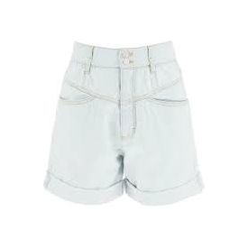 High-waisted organic denim shorts - Yooto