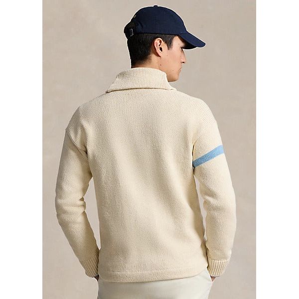 POLO RALPH LAUREN COTTON-LINEN LETTERMAN CARDIGAN - Yooto