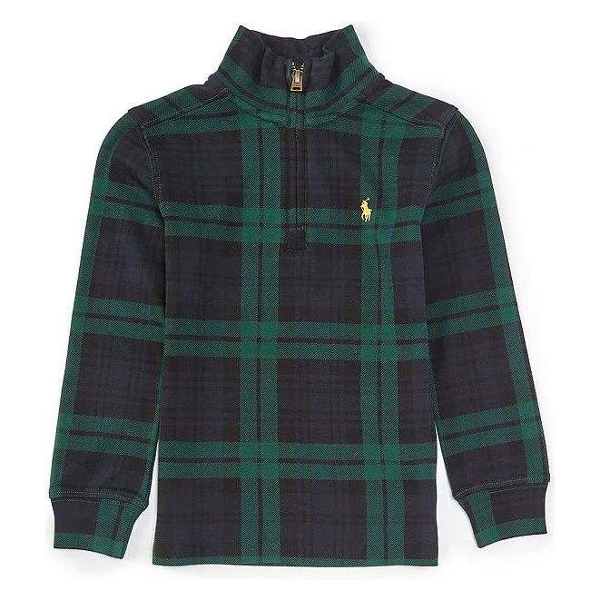 POLO RALPH LAUREN LONG SLEEVE TARTAN PLAID INTERLOCK PULLOVER - Yooto