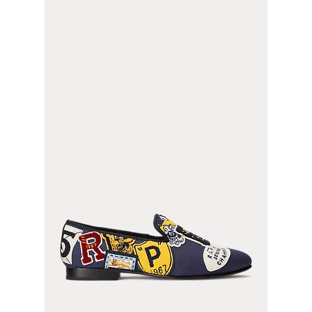 POLO RALPH LAUREN PAXTON LOGO-PATCH CANVAS SLIPPER - Yooto