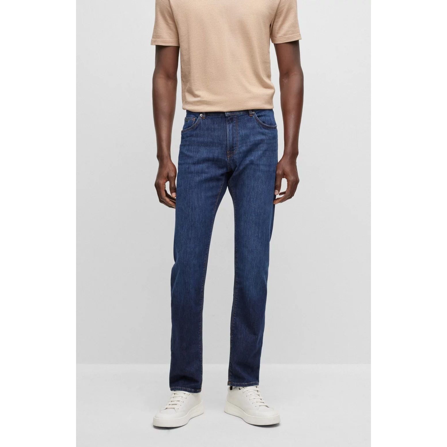 BOSS REGULAR-FIT JEANS IN BLUE LIGHTWEIGHT STRETCH DENIM - Yooto