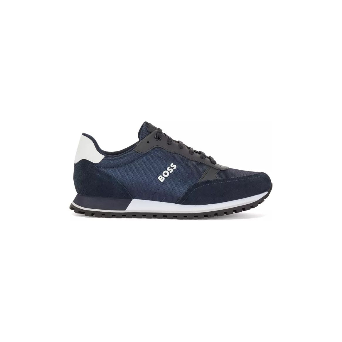 BOSS RUNNING-STYLE TRAINERS IN MIXED MATERIALS WITH RAISED LOGO - Yooto