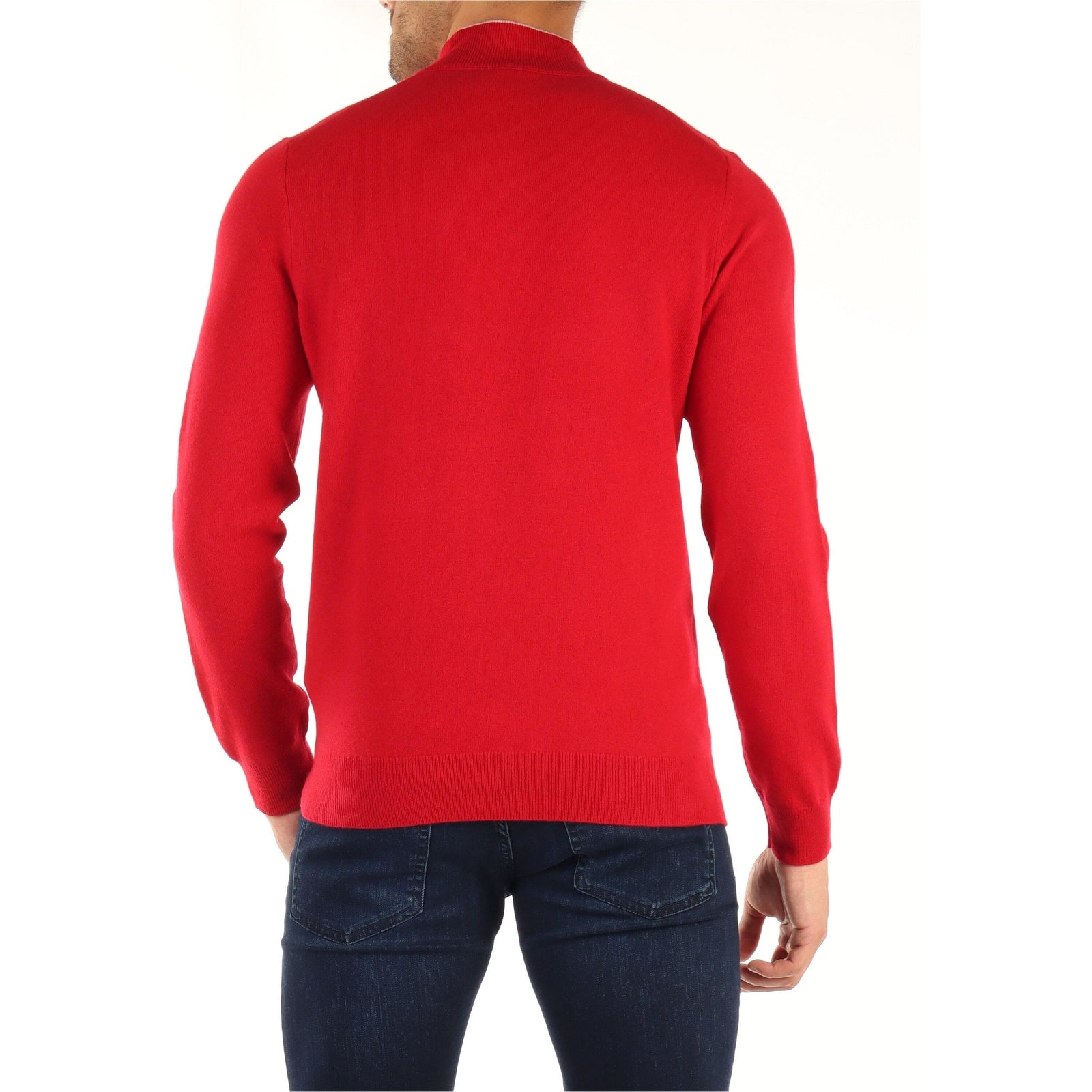 BOSS ZIP-NECK SWEATER IN VIRGIN WOOL WITH EMBROIDERED LOGO - Yooto