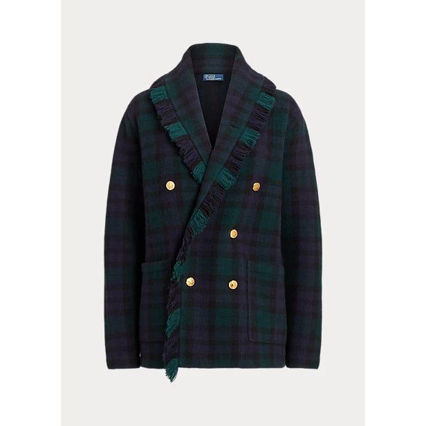 POLO RALPH LAUREN PLAID DOUBLE-BREASTED WOOL BLAZER - Yooto
