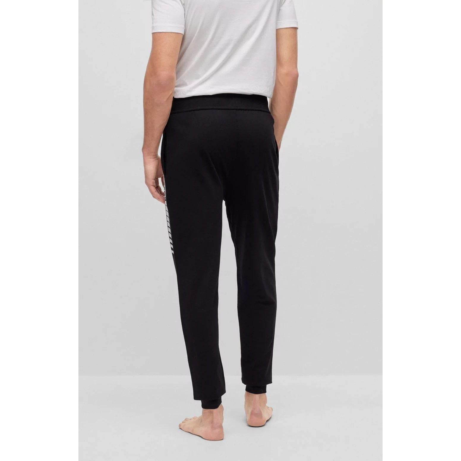 BOSS ORGANIC-COTTON TRACKSUIT BOTTOMS WITH STRIPES AND LOGO - Yooto