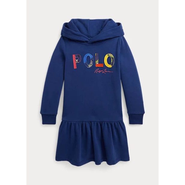 POLO RALPH LAUREN SWEATSHIRT DRESS WITH HOOD AND LOGO - Yooto