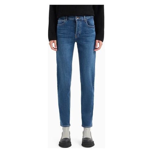Load image into Gallery viewer, EMPORIO ARMANI J60 MID-RISE, STRAIGHT LEG JEANS IN STRETCH DENIM WITH A LASER-CUT LOGO - Yooto
