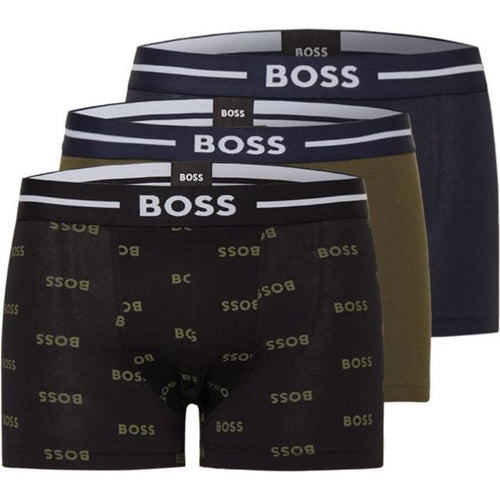 Load image into Gallery viewer, BOSS STRETCH COTTON BOXER SHORTS WITH ELASTIC WAISTBAND WITH LOGO IN A PACK OF THREE - Yooto

