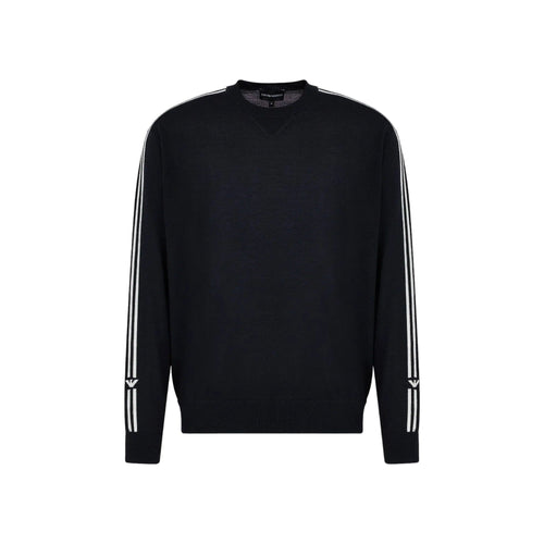 Load image into Gallery viewer, EMPORIO ARMANI PLAIN-KNIT VIRGIN-WOOL JUMPER WITH JACQUARD EAGLE LOGO - Yooto
