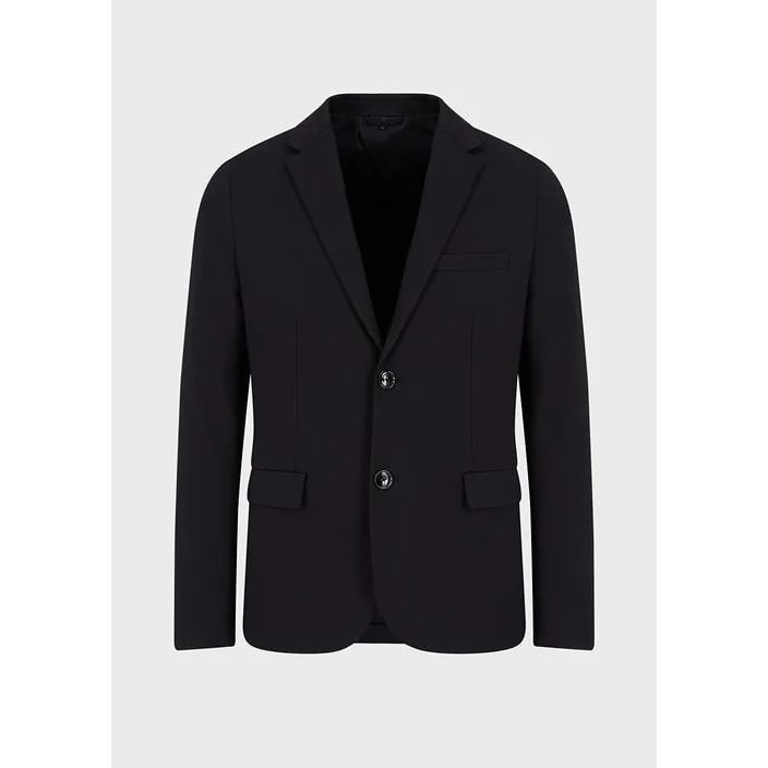 Single-breasted jacket in fabric stitch jersey - Yooto