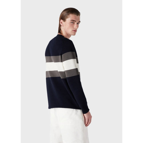 Load image into Gallery viewer, EMPORIO ARMANI STRIPED OTTOMAN JUMPER - Yooto
