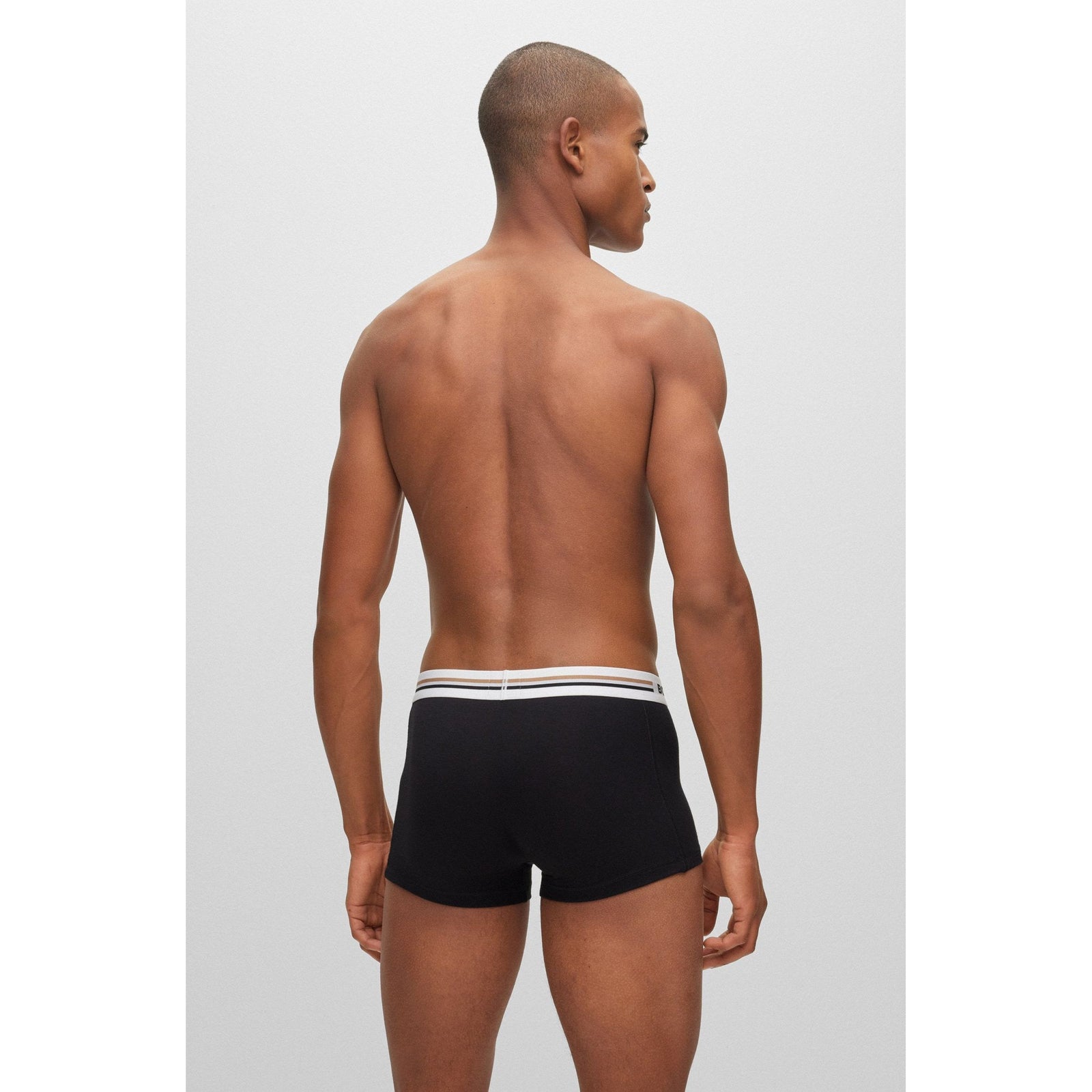 BOSS SOFT AND ELASTIC SHORT BOXERS WITH ELASTICATED WAIST WITH LOGO IN A PACK OF THREE - Yooto