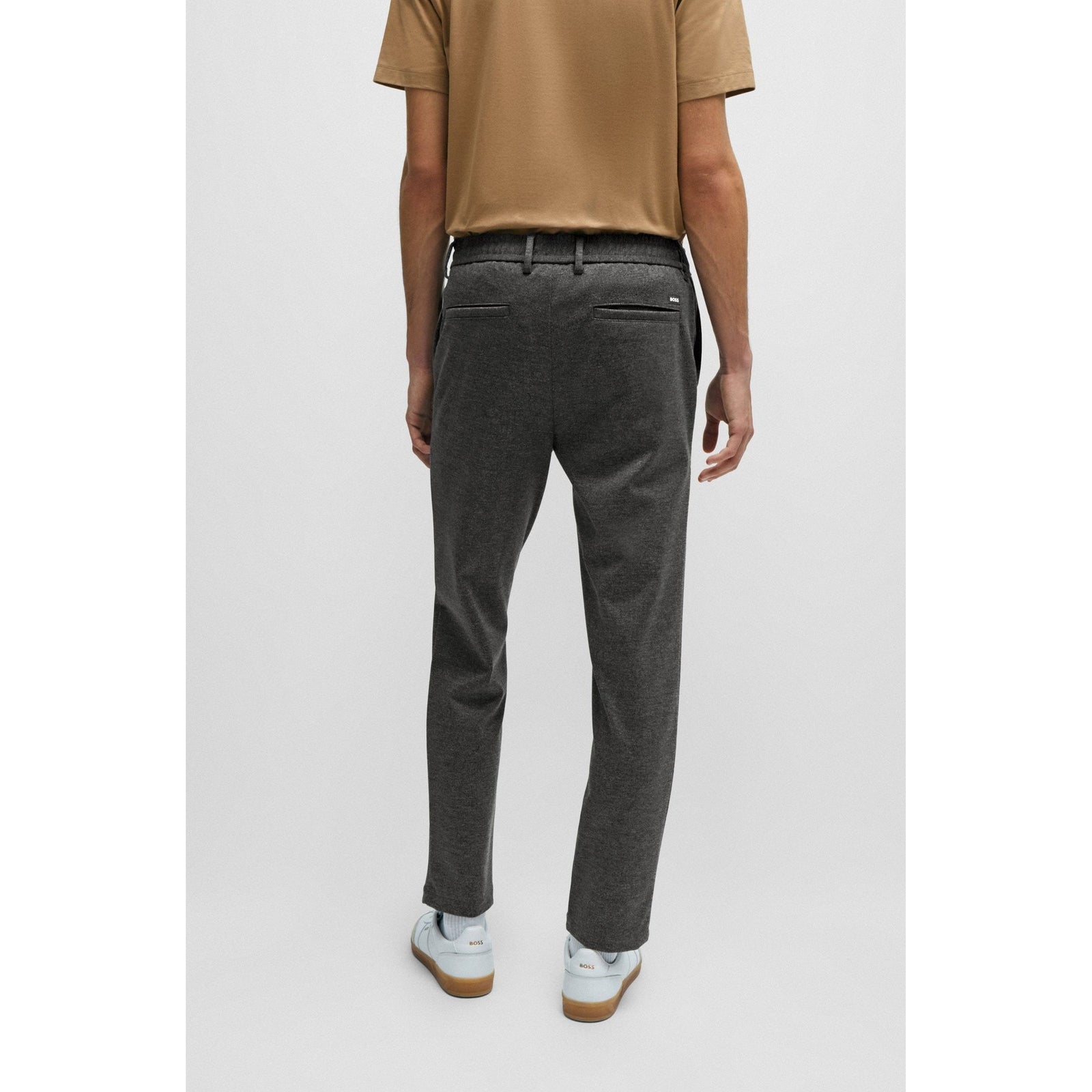 BOSS REGULAR-FIT TROUSERS IN PRINTED JERSEY - Yooto