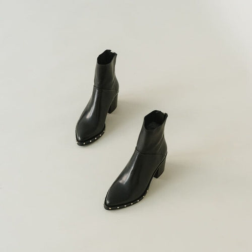 Load image into Gallery viewer, JONAK PARIS BLACK LEATHER BOOTS - Yooto
