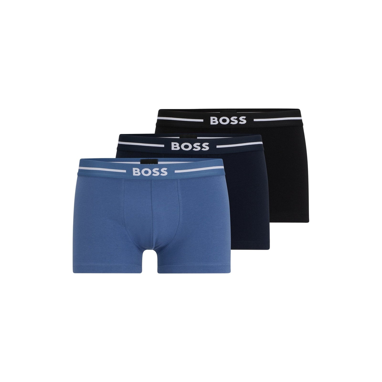 BOSS STRETCH COTTON BOXER SHORTS WITH ELASTIC WAISTBAND WITH LOGO IN A PACK OF THREE - Yooto