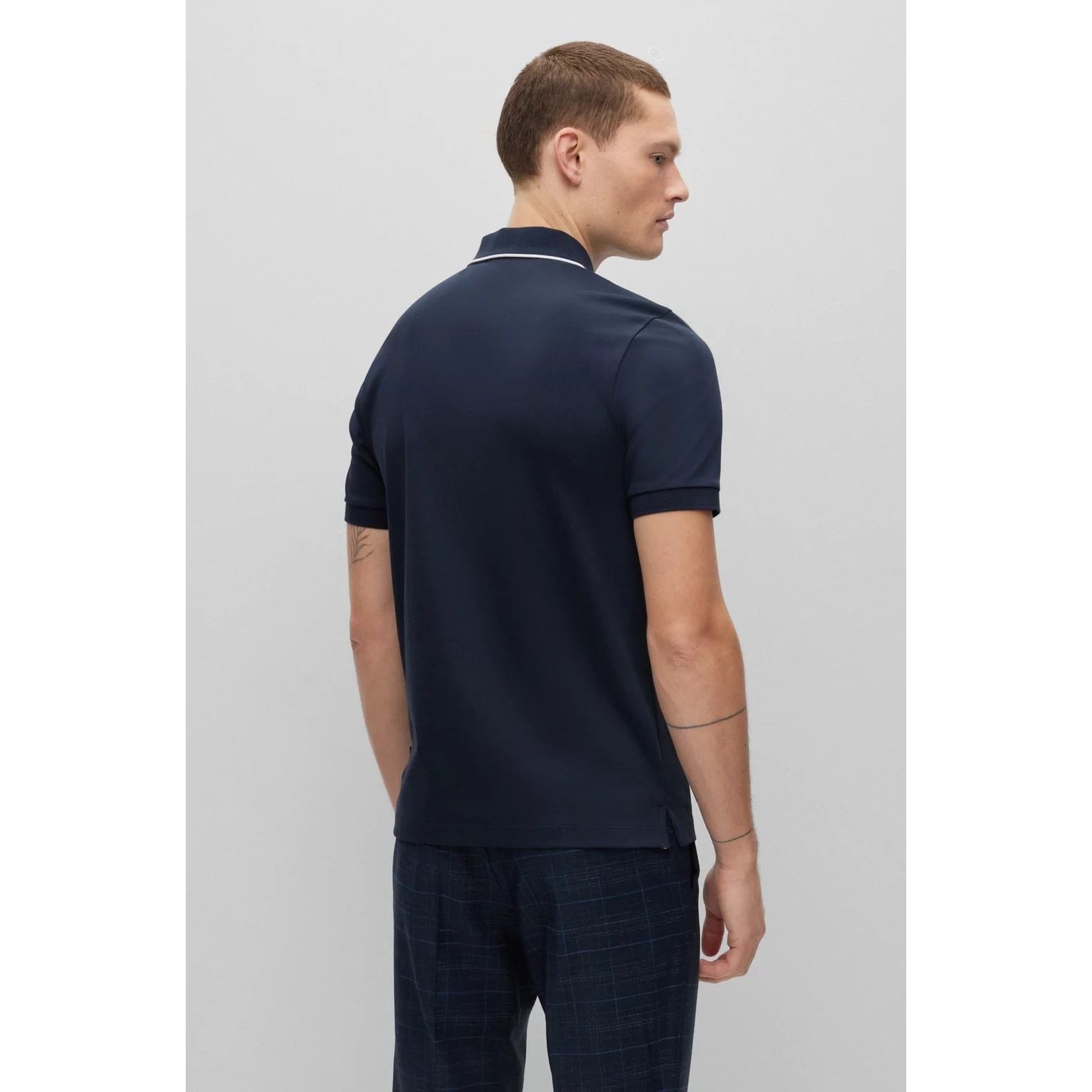 BOSS ZIP-NECK SLIM-FIT POLO SHIRT IN INTERLOCK COTTON - Yooto